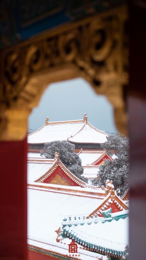 故宫博物院初雪美景手机壁纸