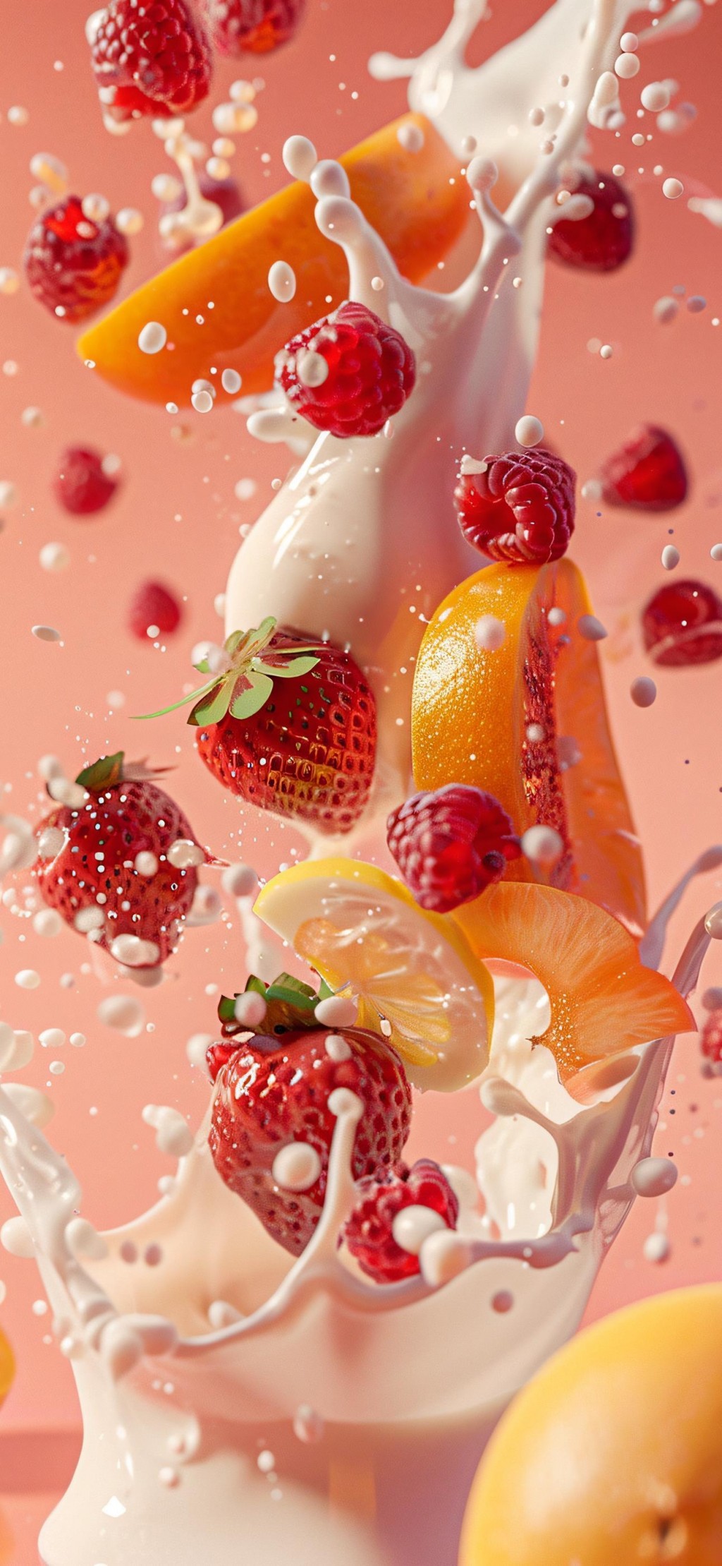 创意牛奶 x 水果清新手机壁纸