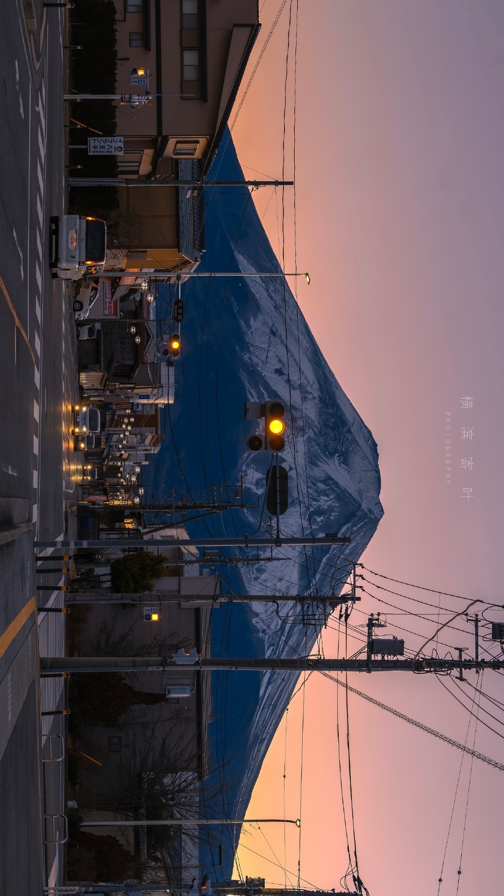 夕阳下的富士山无敌美景