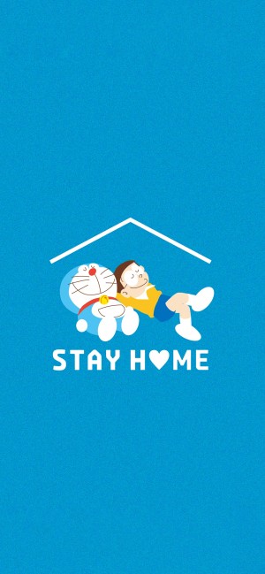 哆啦A梦官方“Stay home”主题壁纸