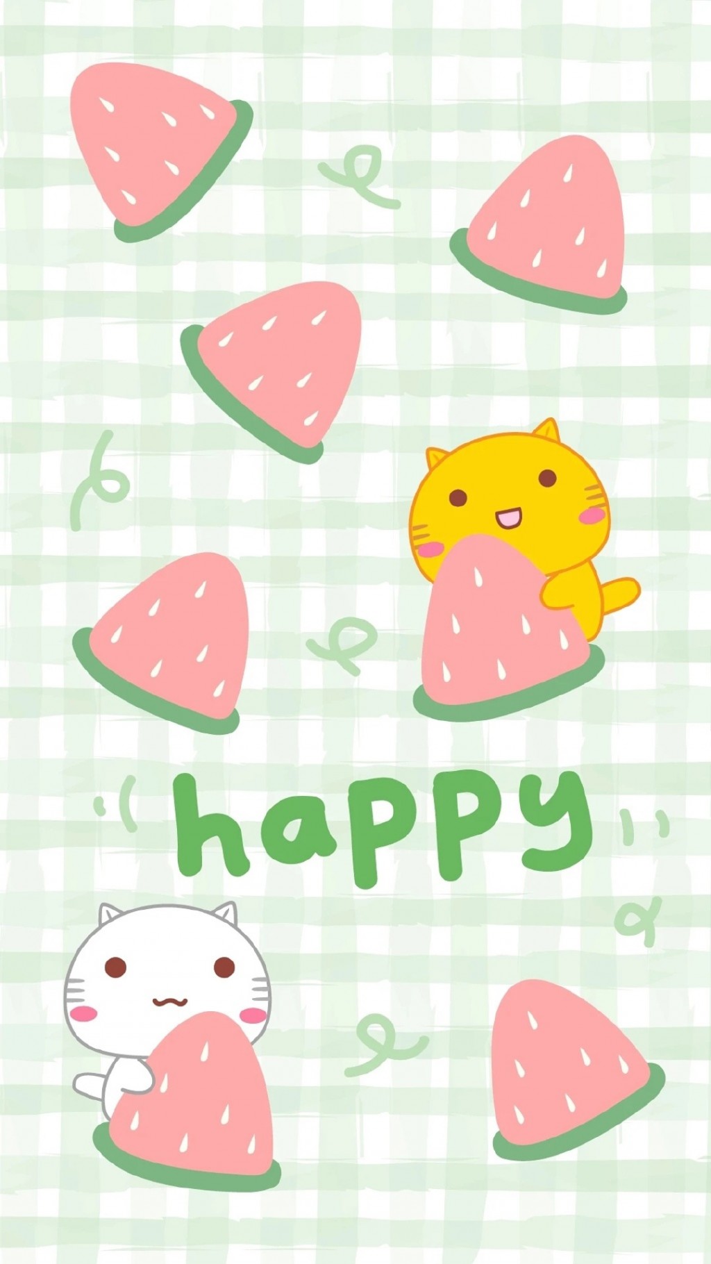 哈咪猫可爱卡通夏日水果图片手机壁纸
