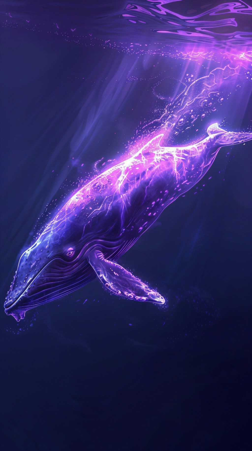 鲸落万物生抽象创意AI绘画手机壁纸